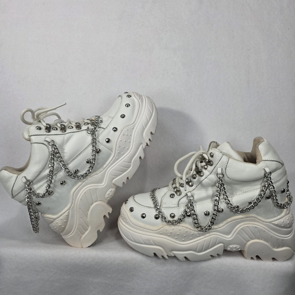 WTF By Anthony Wang Women's Platform Sneakers Space Candy White Size 10 Rave